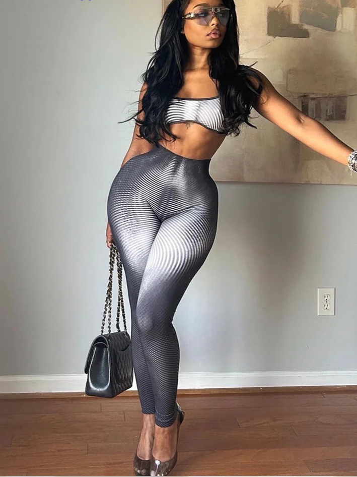 Women's Black and Gray 2-piece