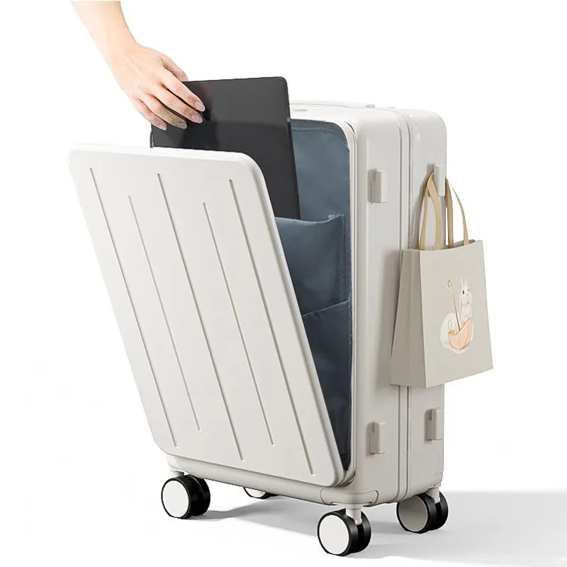 Front Opening Suitcase W/ USB Port