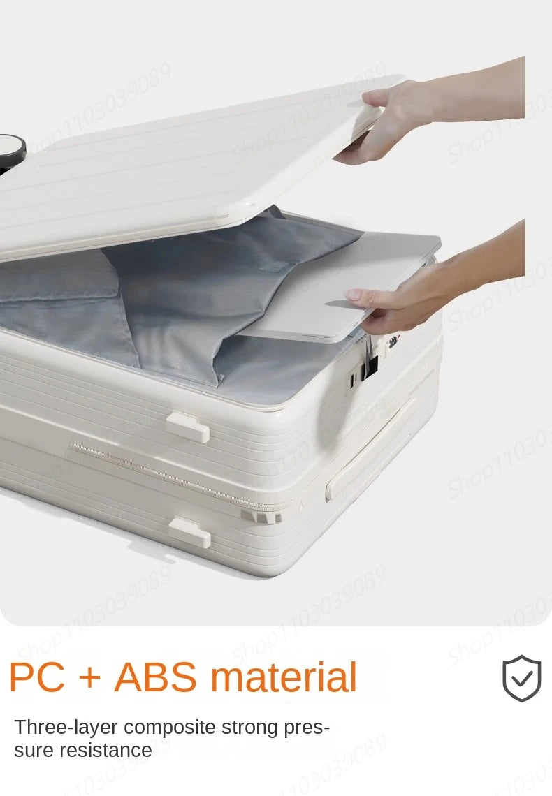 Front Opening Suitcase W/ USB Port