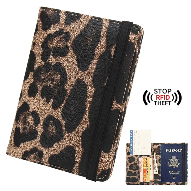 Brown Leopard Passport Holder