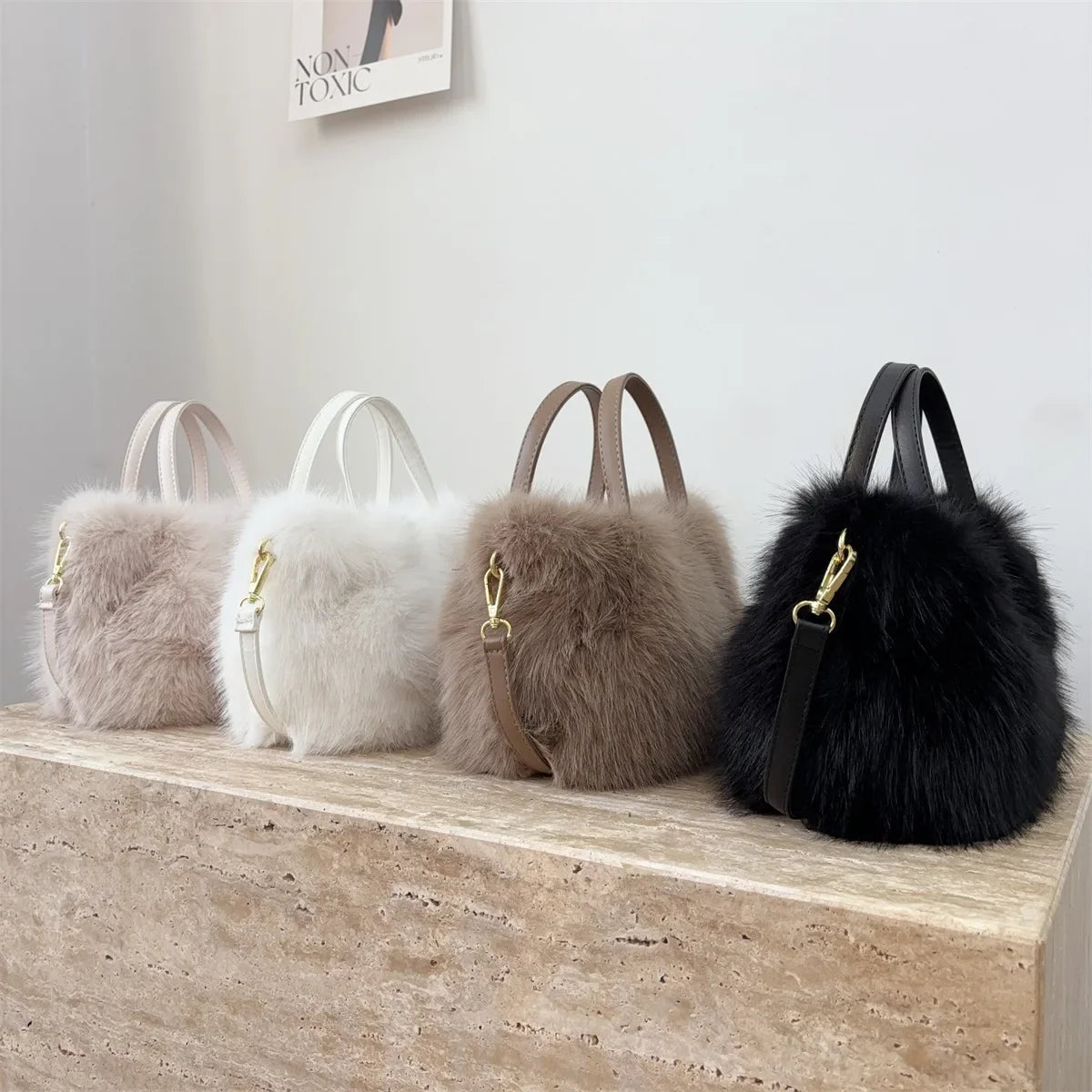 Faux Fur Shoulder/Handbag