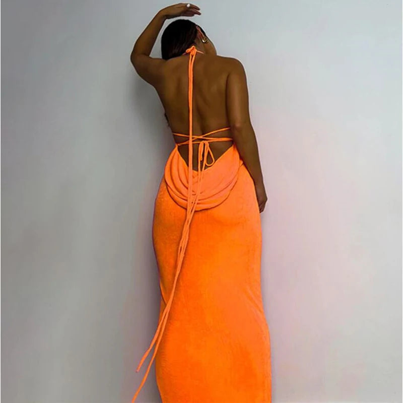 Backless Eggshell Maxi Dress