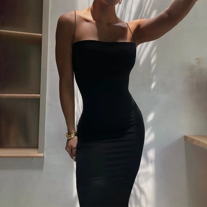 Backless Solid Dress