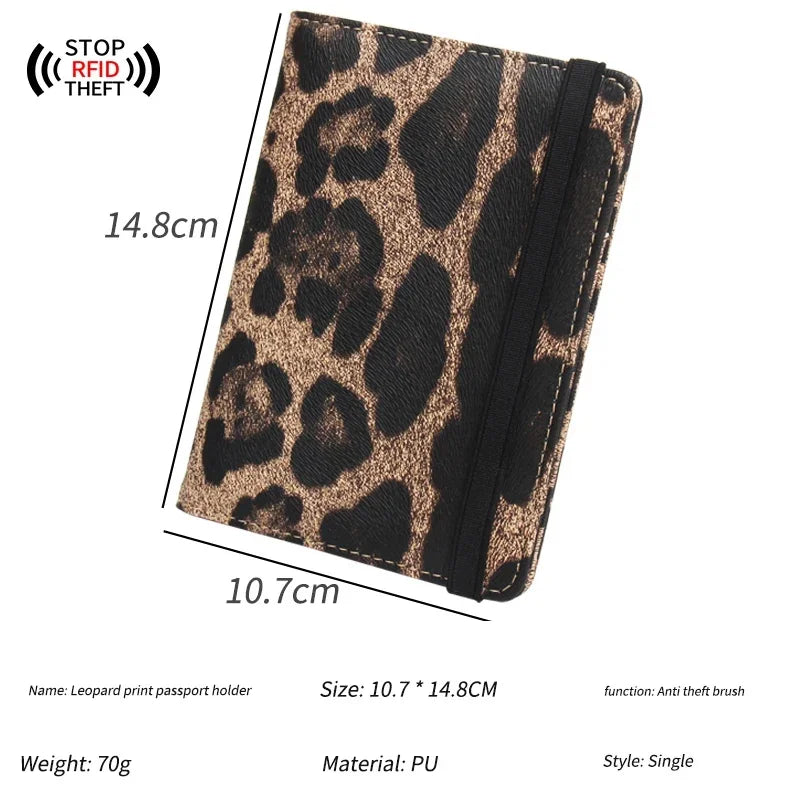 Brown Leopard Passport Holder