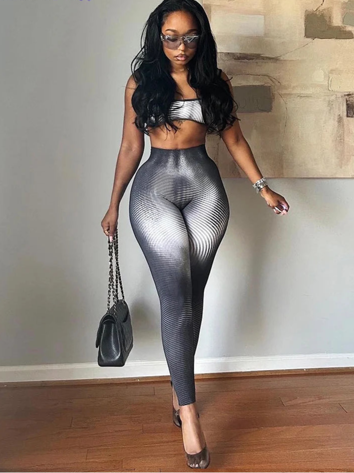 Women's Black and Gray 2-piece