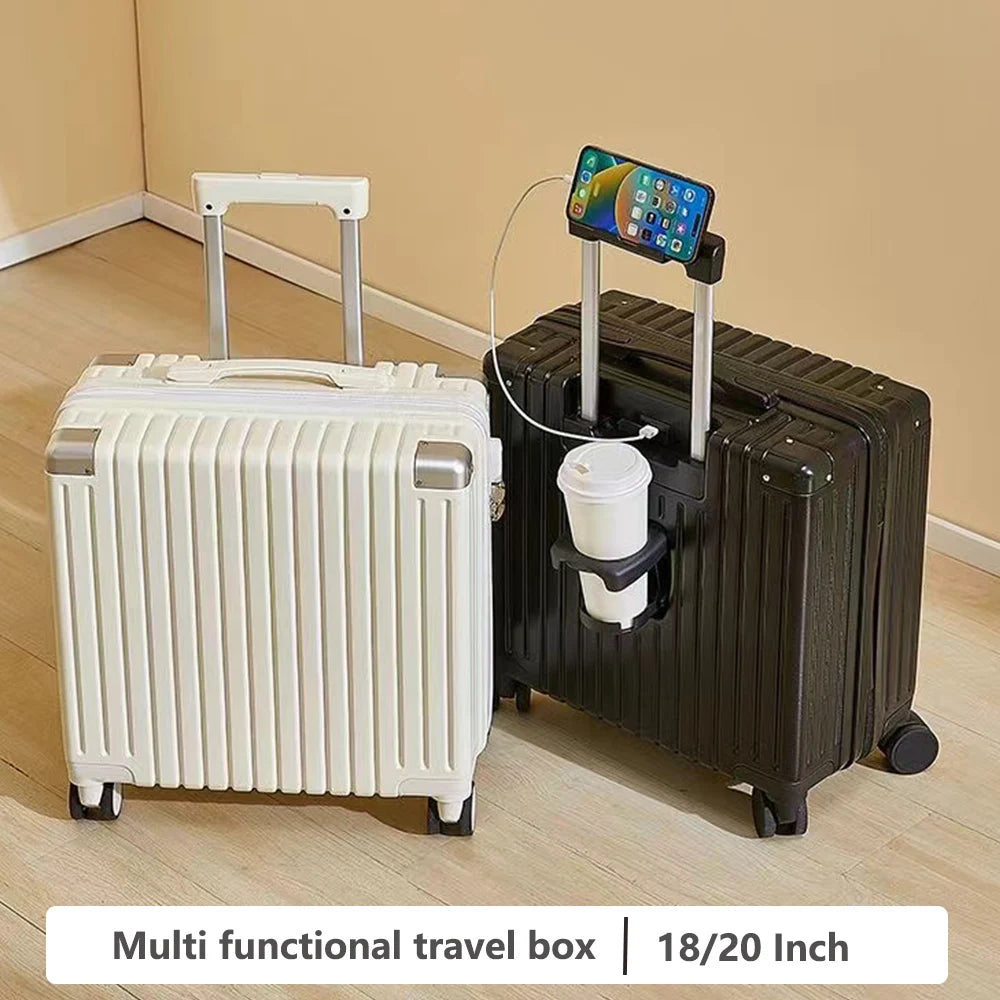 Aluminum Frame Travel bag Suitcase Rolling Luggage 18/20 inch Trolley Luggage Carry-On Cabin Suitcase