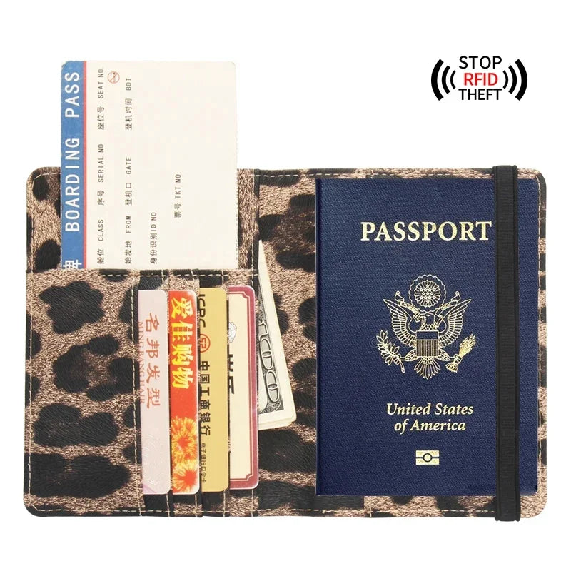 Brown Leopard Passport Holder