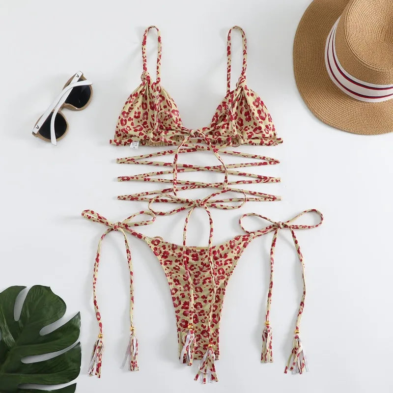 High Cut Bandage Bikini Set