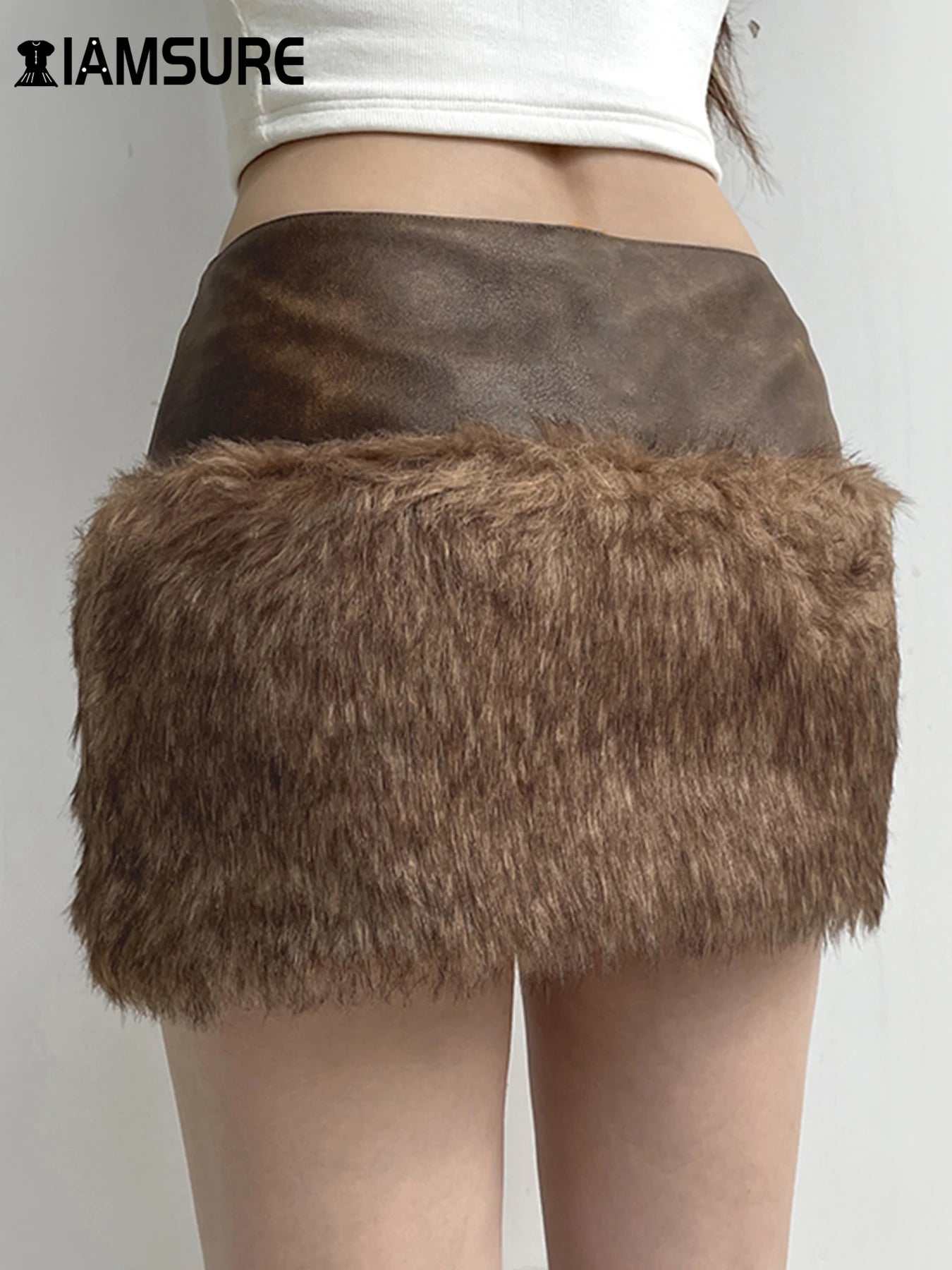 Vintage Patchwork Leather Mini Skirt