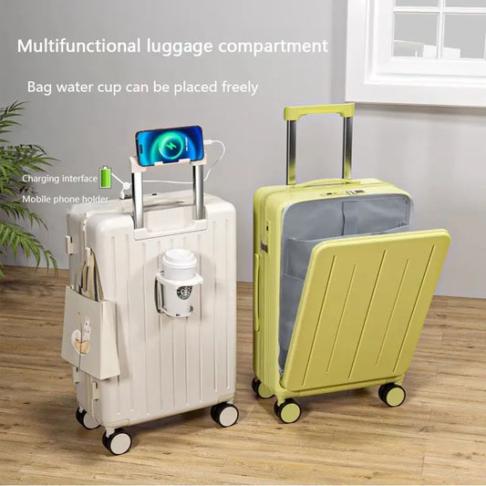 Front Opening Suitcase W/ USB Port