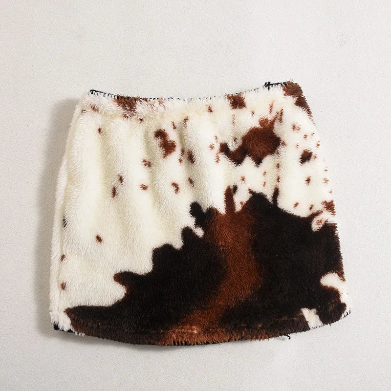 Y2K Cow Print Low Waist Short