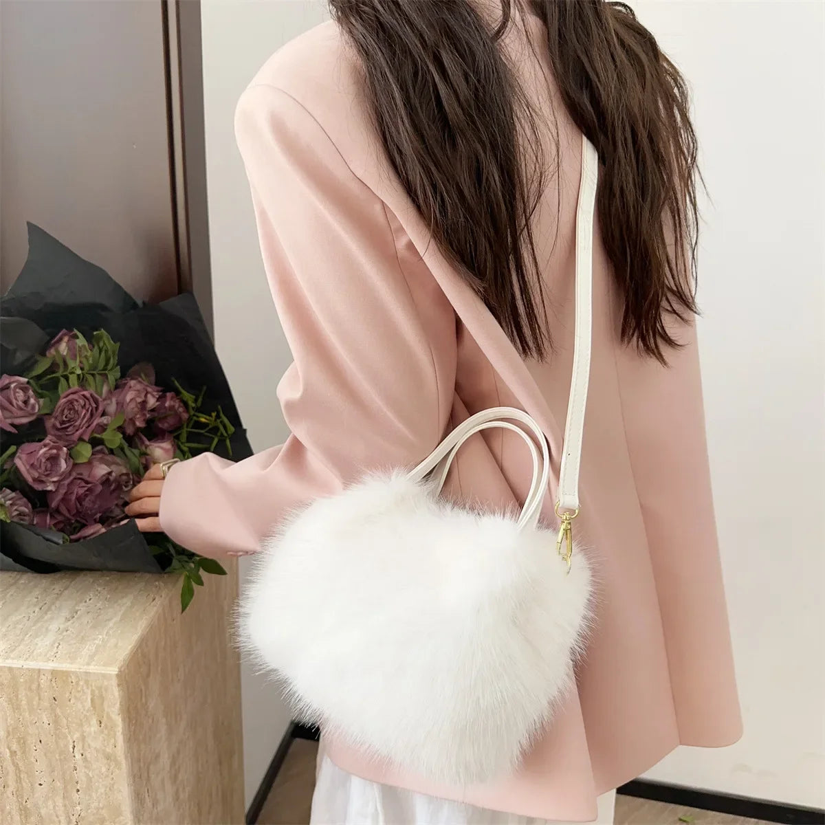 Faux Fur Shoulder/Handbag