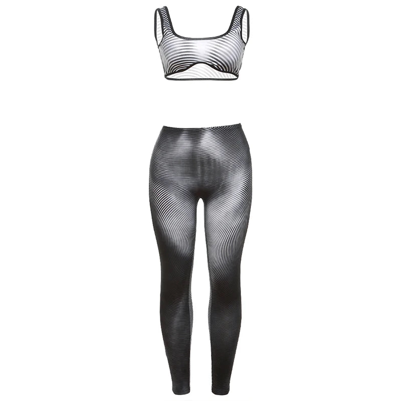 Women's Black and Gray 2-piece