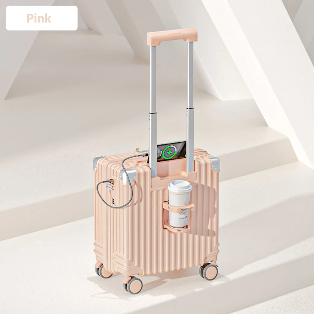 Aluminum Frame Travel bag Suitcase Rolling Luggage 18/20 inch Trolley Luggage Carry-On Cabin Suitcase